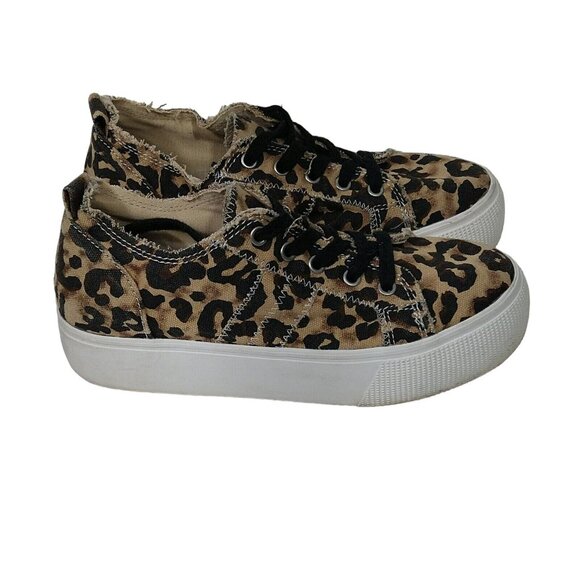 JellyPop Comfort Fit Sneakers Shoes Women Size 8.5 Brown Leopard Animal Print - Picture 2 of 7